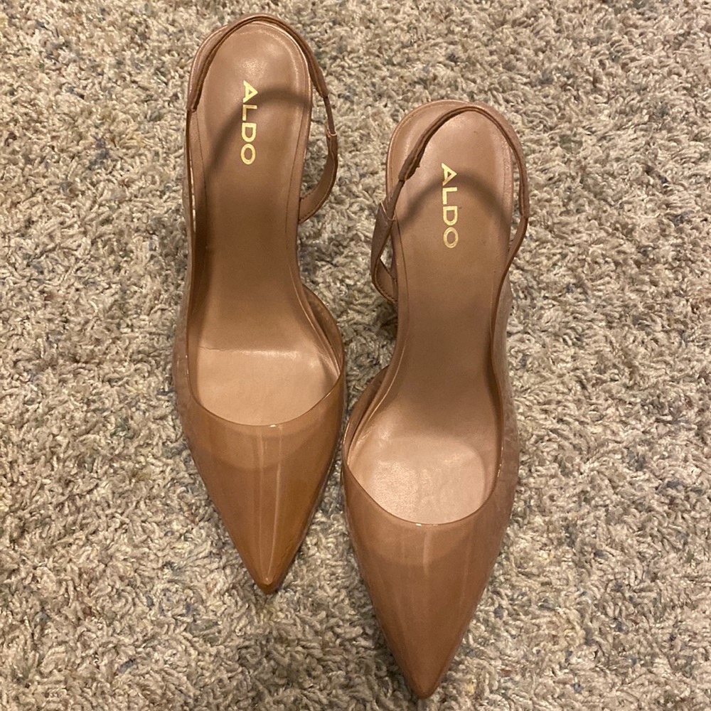 Aldo nude clear heel